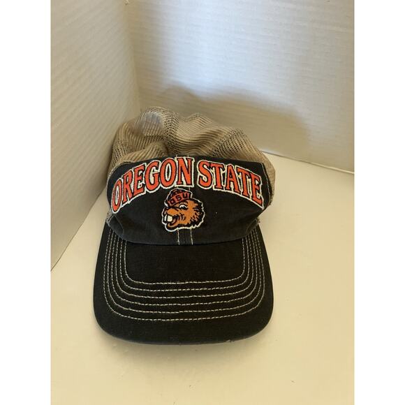 Oregon State Beavers Mens Hat Cap Snapback Gray Brown Trucker Football Logo - Picture 1 of 2